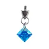 Brinco de liga de titânio F136 com pingente de bala quadrado zircônia 5A haste de brinco vertical joia para piercing corporal de titânio G23