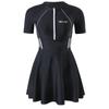 Traje de baño deportivo talla extra para mujer con protección solar, secado rápido, ajustado, conservador, de manga media, traje de buceo para 90 kg, traje de surfista para chica rellenita