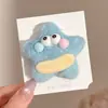 Grampo de Pelúcia Outono e Inverno Coleção Feminina Grampo Exquisito de Alto Padrão Urso Fofo Estrela de Cinco Pontas Presilha de Uma Palavra Presilha BB Acessórios de Cabelo