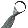 Corbata de Cremallera Gruesa de Sarga para Hombres, Estilo de Negocios, No Necesita Atar, Ropa Formal, Negro, Azul Marino, Borgoña, Gris Oscuro, Atada a Mano