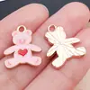 60 Gotas de Aceite Dibujo Animado Rosa Día de San Valentín Oso de Amor Chocolate Aleación de Zinc Colgante Accesorios para Joyería DIY