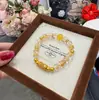 Pulsera de Cristal Blanco Dios de la Fortuna con Cuentas de Cobre Chapado en Oro, Estilo Antiguo Retro Artístico Artículo Premium para Mujer