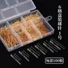 Set en caja de agujas en forma de nueve, agujas en forma de T con cabeza de bola, agujas de cabeza plana y cabeza redonda, materiales y accesorios para pendientes DIY, no se decoloran