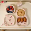 Vajilla infantil de melamina fibra de bambú plato infantil traje plato con forma de cerdo tazón para bebé tazón de dibujos animados anticaída generación cabello