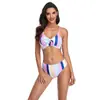 Bikini 2021 nuevo comercio exterior banda de color Europa y Estados Unidos traje de baño transfronterizo para mujer Amazon fabricantes de trajes de baño de dos piezas al por mayor