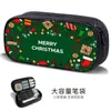 2025 Nueva Bolsa para Bolígrafos de Papá Noel Niños Gran Capacidad Caja de Bolígrafos Navideña para Estudiantes Linda Bolsa de Papelería para Jardín de Infancia