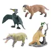 Conjunto de 4 Peças de Figuras de Animais Extintos Modelos de PVC de Tigre-dentes-de-sabre Mamute Corvo-de-Bering e Lontra Terrestre Figuras Educacionais de Animais Selvagens f