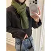 Cachecol de Tricô com Textura de Cable Knit Cor Sólida Inverno 2026 para Mulheres Proteção de Pescoço Quente de Alta Qualidade Gola Decorativa Cachecol Tendência