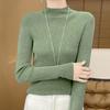 Suéter de otoño e invierno 2024 para mujer, suéter de cuello medio alto, camisa básica para mujer, suéter ajustado de primera línea, listo para usar, comercio exterior al por mayor