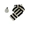 Bufanda de Punto Cruz Rayada Blanca con Color de Contraste Estilo Coreano Moda Otoño e Invierno Protector de Cuello Cálido Versátil Bufanda para el Cuello