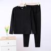 Nova Roupa de Outono e Inverno Simples de Gola Redonda Quente Sem Costura Roupa Íntima Feminina Slim-fit Amiga da Pele Seda Tamanho Grande Roupas de Outono e Conjunto de Calças