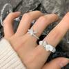 1563 Diseño de Lujo Accesible en Nicho Estilo K Cuerda Trenzada Retorcida Anillo Abierto Plata de Ley S925 Anillo de Plata para Mujer