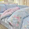 Conjunto de Roupa de Cama de Algodão Quatro Peças 2026 Novo Estilo Algodão Puro Simples e Fresco Lençol Capa de Edredom Conjunto de Roupa de Cama Três Peças