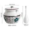 Pote de Cerâmica Estilo Japonês para Banha para Uso Doméstico, Pote Resistente a Altas Temperaturas para Óleo de Pimenta com Tampa, Pote para Temperos, Pote para Açúcar, Pote para Sal, Recipiente para Banha