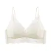 Mar de Flores Lingerie Estilo Francês Aro Fixo Bojo Triângulo Costas Nuas Versátil Renda Sexy Costas Bonitas Sutiã Leve