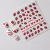 Adesivos de Unha com Relevo de Morango Tridimensional Série de Unhas Amor de Verão