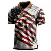 2024 Aliexpress Popular Verano Hombres Deportes al Aire Libre Retro Color de Contraste Táctico Camisa Polo Camiseta para Hombres