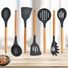 Utensilios de Cocina Antideslizantes Resistentes a Altas Temperaturas Utensilios de Cocina de Silicona Cuchara para Cocinar de 7 Piezas Utensilios de Cocina Antiadherentes Juego de Siete Piezas