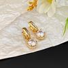 Aretes de Lujo Ligero, de Alta Gama, Modernos y Elegantes, Cobre con Incrustaciones de Zirconio, Aretes Versátiles para Ropa de Trabajo de Oficina, Diseño de Verano, Nuevos Aretes