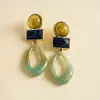 Pendientes Geométricos de Flor de Resina Transfronterizos Europeos y Americanos Otoplastias Maillard Otoño e Invierno Diseño Nicho de Gama Alta Joyería para Orejas Venta al por Mayor