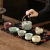 Museo del Palacio Cultural y Creativo Patrimonio Cultural Inmaterial Kintsugi Cinco Grandes Hornos Juego de Té Gama Alta Regalo de Cumpleaños para Ancianos Maestro Personalización de Regalos