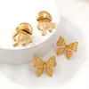 Pendientes de Acero de Titanio con Mariposas y Medusas Modernos y Sencillos 2025 Nuevos Pendientes Transfronterizos Europeos y Americanos de Lujo Ligero para Mujer