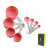 Juego de 8 piezas de taza medidora y cuchara medidora de acero inoxidable, cuchara medidora con escala, cuchara medidora, taza medidora de plástico, juego de cucharas medidoras