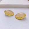 Pendientes de Plata de Ley 925 con Cierre Ajustable y Collar Personalizable, Ovalados de Citrino Retro Europeo y Americano, Chapados en Cobre, Oro Real, Lujo Accesible, Versátiles