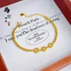 Pulseira de Moedas dos Cinco Imperadores com Escamas de Dragão Banhada a Ouro e Cristal de Gelo, Pulseira da Moda com Cavalo, Cabacinha e Coração, Venda por Atacado