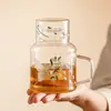 Fábrica de flores borboleta chaleira fria vidro resistente a altas temperaturas bule frio grande capacidade pote de frutas alto valor cor flor bule terno