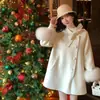 Outwear de Lã Nanyang Qianjin Feminino Inverno Novo Estilo Pequeno Alto Padrão Francês Nobre Capa Branca Outwear