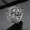 Anillo Abierto Vintage Punk Ancho Arte Abstracto Desgastado Anillo de Moda Callejera para Hombres y Mujeres Directo del Fabricante