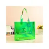 Bolsa de Mão Personalizada em PVC, Bolsa de Ombro Transparente Tendência Laser Iridescente Gelatina, Grande Capacidade Sacola de Presente para Compras Atacado