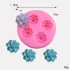 Folha de Silicone Flor Variada Forma Decoração de Borda de Bolo Assar Chocolate Argila Cerâmica Macia Molde de Silicone Artesanal