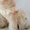 Roupas de algodão respirável para cachorros filhotes pequenos, vestido fofo de boneca, anti-queda, adequado para todas as estações, roupas de casa para pets gatos
