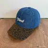 Usável em Todas as Estações, Boné de Baseball Patchwork Retro Estampa de Leopardo com Aba, Design Unissex, Bordado de Letras Tiend, Boné Bico de Pato