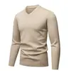 Nuevo Suéter de Punto de Cuello V de Alta Calidad para Hombre Otoño e Invierno 2025 Camisa Básica de Moda Casual Color Sólido Top Casual Cómodo para Hombre