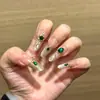 Pedras de Strass Verdes com Ponta Traseira para Nail Art, Itens Populares da Moda, em Formato de Coração, Retangular, Marquise e Irregular, que Realçam o Tom da Pele, Acessórios de Unha Usáveis