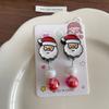 Dibujos Animados Lindo Navidad Clip para la Oreja Niña Aretes Combinables Sin Aretes para Ancianos Alce Niños Joyería para Bebé
