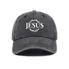Boné de Baseball Estampado Americano Jesus Papai Lazer ao Ar Livre Proteção Solar Transfronteiriço Lavado Retro Tendência Boné com Aba