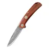 Faca de Fruta Dobrável Doméstica em Aço de Damasco com Cabo de Madeira, Faca de Bolso Portátil para Exterior, Faca Afiada para Descascar, Faca para Carne