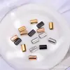 Acero Inoxidable Chapado en Oro Pulido Multicolor Cuentas Cilíndricas Huecas Oro Rosa Plata Brillante Negro Mate Accesorios de Hebilla de Conexión para Joyería DIY