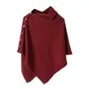 Novo Xale de Tricô Assimétrico com Fivela Roupa Externa Multifuncional para Outono/Inverno Salas com Ar Condicionado Protetor de Pescoço Quente Lenço Estilo Capa Capa Grande