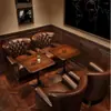 Sofá de bar de whisky estilo americano, juego de mesa y sillas de restaurante y cafetería estilo Western vintage, asiento individual de silla de tigre para sala de puros