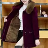 Casaco Grosso de Algodão com Forro de Lã para Inverno Feminino 2026 Nova Moda Resistente ao Frio Quente Jaqueta de Mãe Roupas de Algodão Novo Estilo Mais Vendido