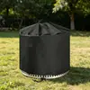 Cubierta redonda para fogata de exterior, tela Oxford engrosada, para fogatas de jardín, impermeable y a prueba de sol, con asa