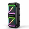 Novo Áudio Bluetooth Duplo de 8 polegadas para Exterior Subwoofer Portátil de Alta Potência Microfone Colorido Portátil para K-song em Casa