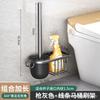 Juego de escobilla para inodoro de baño Inodoro Mango largo Sin ángulo muerto Pelo suave Cepillo de limpieza Estante de almacenamiento Estante de pared para inodoro