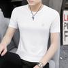Camiseta Base Masculina de Algodão Modal Respirável de Manga Meia-Manga para o Verão Camiseta de Manga Curta Gola Redonda Camiseta Pesada Atacado