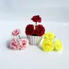 Cabeza de flor de rosa artificial de 3 pétalos, flor falsa, flor de seda, material para manualidades DIY, tocado Hanfu, decoración floral para sala de estar